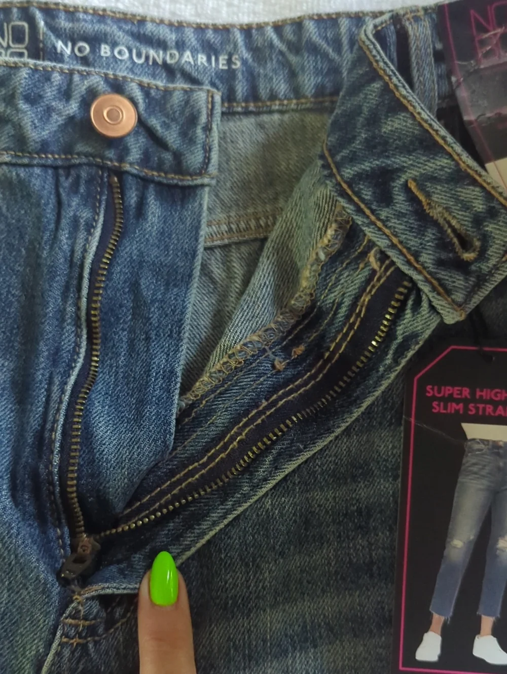 NOBO Distressed Super High Rise Slim Straight Crop Jeans 21
